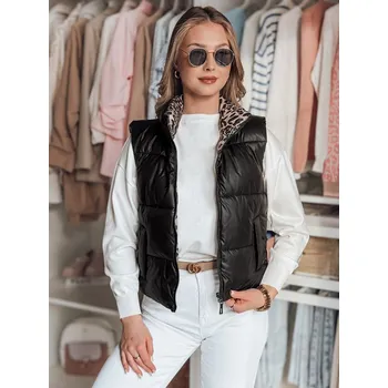 Dámská vesta Krátká dámská vesta oboustranná CHIPUFF Dstreet TY4821 Barva: Černá, Velikost: XL
