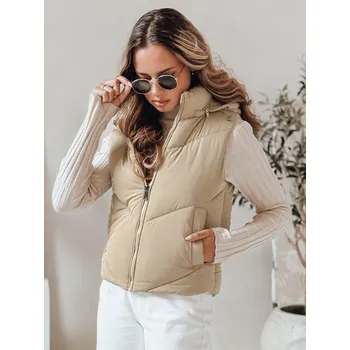 Dámská vesta Dámská prožívaná vesta LIKEHUGS Dstreet TY4975 Barva: Béžová, Velikost: S