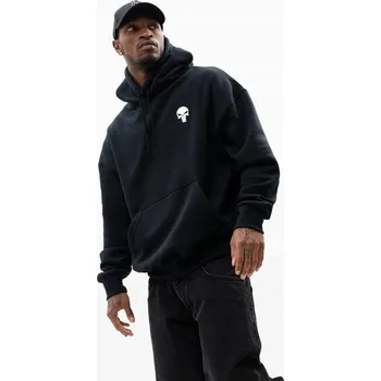 Pánská mikina PÁNSKÁ MIKINA S KAPUCÍ OVERSIZE Volný střih Marvel MÓDNÍ PUNISHER LOGO ČERNÁ M