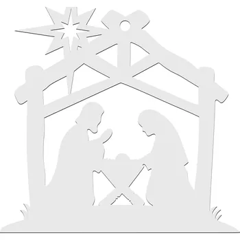 Vánoční dekorace Vánoční Baňky Betlém 10 KUSŮ Bílé Ozdoby na Zavěšení pro Děti Vánoční Dekorace