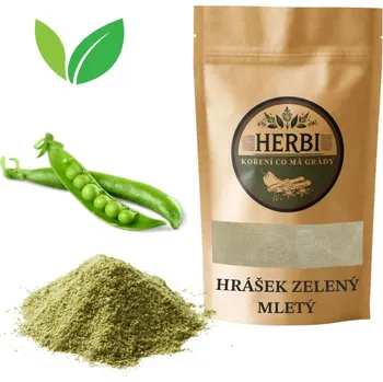 Koření Herbi Hrášek zelený mletý, 50 g - jemný prášek z mladého hrášku