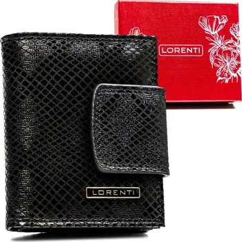 Peněženka Malá, kožená dámská peněženka se zapínáním na karabinu Barva: Černá