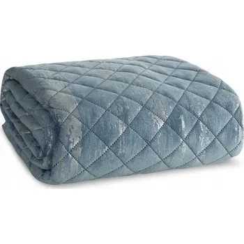 Přehoz na lůžko Přehoz na postel Eurofirany velur 220 cm x 240 cm modrý