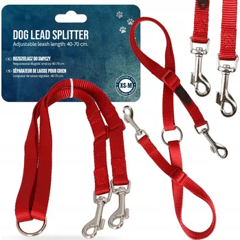 Vodítko pro psa VODÍTKO pro DVA PSY 40-70 cm Rozdělovač Vodítka NASTAVITELNÉ Popruh DVOJITÉ 0D