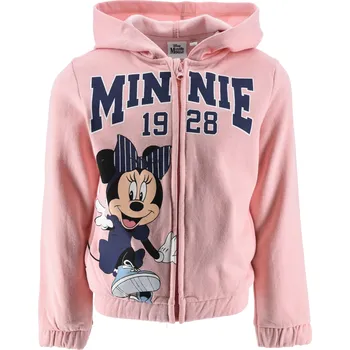 Dívčí mikina Mikina dívčí Minnie Mouse na zip s kapucí, teplá podzimní, velikost 104