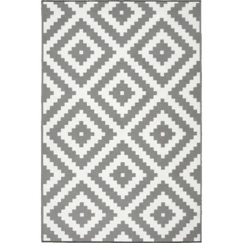 Koberec 80x170 cm PROTISKLUZOVÝ KOBEREC ROMBY SVĚTLE ŠEDÝ DO KUCHYNĚ NA CHODBU