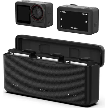 Dron Multi nabíječka BOX pro baterie DJI Action 5 Pro a Action 4 a dvě MicroSD karty