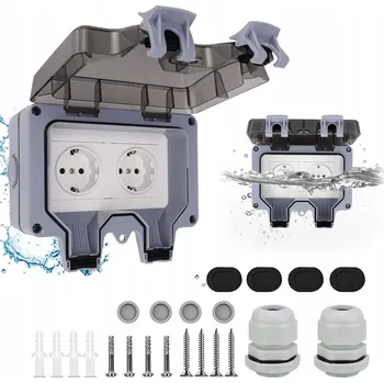 Elektrická zásuvka VENKOVNÍ ZAHRADNÍ ELEKTRICKÁ ZÁSUVKA VODOTĚSNÁ UTĚSNĚNÁ IP66