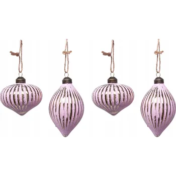 Vánoční dekorace Zdobená Vánoční Koule , mix tvarovaných Vánoční Baňky 12,5 cm 4 ks