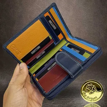 Peněženka Multicolor dámská peněženka BELLUGIO z kůže s monogramem nebo fotkou Vyberte variantu: bez jakékoliv úpravy + Akce - zlatá mince Pro štěstí ZDARMA