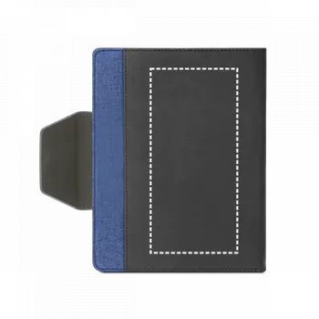 Zápisník RUSSEL. Obal z PU a polyesterové tkaniny s blokem A5 s čistých stránek Digitální Transfer (max. 13 barev, 80 x 170mm) 13 barev 5 Zadní