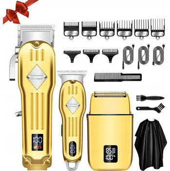 Strojek na vlasy Stříhací Strojek Na Vlasy, vousů a těla 3v1 Zastřihovač + Holicí Strojek Zlatý