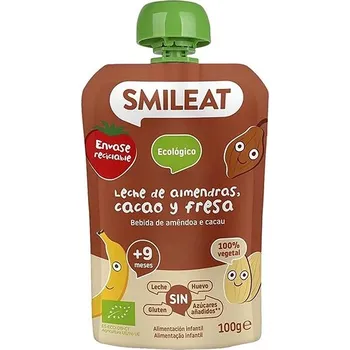 SMILEAT Bio kapsička mandlové mléko, jablko, banán, jahoda, rýže a kakao 100 g