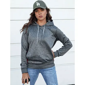 Dámská mikina Dámská sportovní mikina s kapucí GIM Dstreet BY1335 Barva: Šedá - tmavě, Velikost: XL