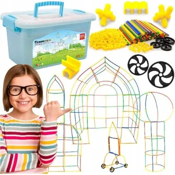 ostatní stavebnice Klocki słomki Konstrukční stavebnice 600 dílků vzdělávací Picasso Tiles