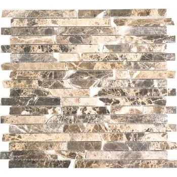 Obklad Mozaika z přírodního kamene, cihla mix hnědá