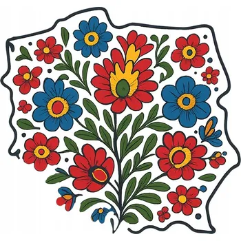 Samolepicí dekorace na vozidlo NÁLEPKA na auto | MAPA POLSKÝ Lidové květiny ODOLNÉ