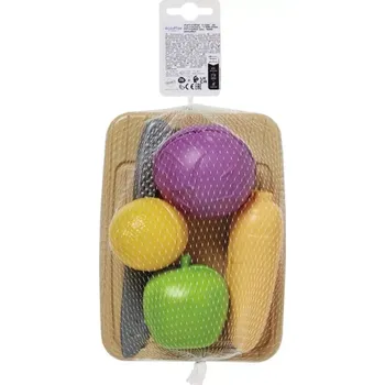 Kuchyňské prkénko Écoiffier Kuchyňské krájecí prkénko se zeleninou 100% Chef s nožem na krájení 6 dílů od 18 měsíců