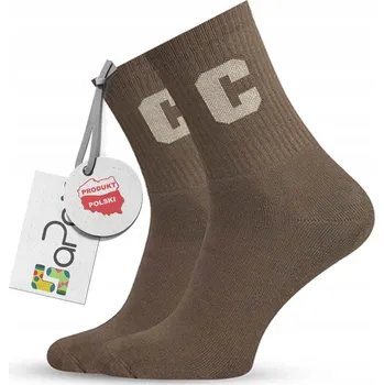 Dámské ponožky Ponožky Dámské Froté Teplé Písmeno C Hnědé aPair *37-41