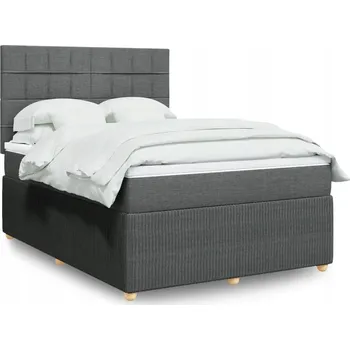 Postel Čalouněná dvoulůžková postel VidaXL 140x190 cm, odstíny šedé