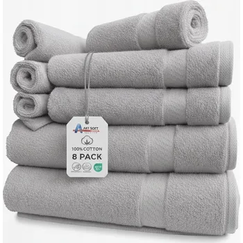 Prostěradlo Sada 8 froté ručníků, šedá