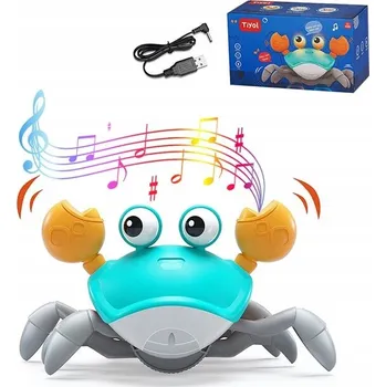 Hračka pro nejmenší TANCUJÍCÍ A VIBRAČNÍ UTÍKAJÍCÍ KRAB PRO LEZENÍ