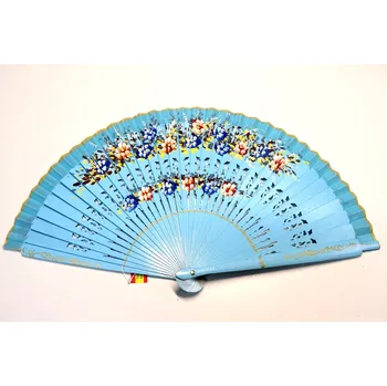 Karnevalový doplněk Vějíř - oboustranný, světle modrý