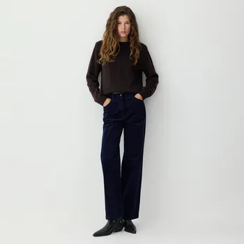 Dámské kalhoty Reserved - Manšestrové kalhoty - tmavomodrá - 464GX-59X - 464GX-59X-S