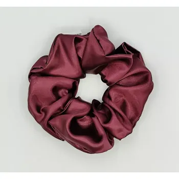 Saténová Scrunchie gumička vínová XL