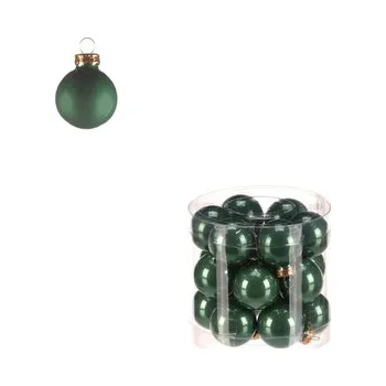 Vánoční dekorace Kulaté skleněné ozdoby - pr. 3 cm, zelené, cena za balení (18 ks)