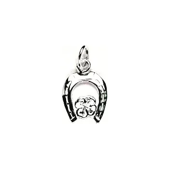 Přívěsek Zlatý přívěsek, bílé zlato, čtyřlístek v podkově - P 117 (zlatá podkova)