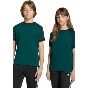 Dětské bavlněné tričko adidas Originals zelená barva, s aplikací, JV8581 96X, vel. 170