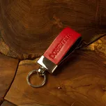 Elegantní klíčenka z kůže Barva: Červeno-černá