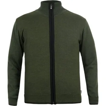 Pánský svetr Kama pánský pletený Merino svetr s podšívkou LW145 106 - tmavě zelená XL