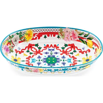 Guzzini, Mísa Flowers & Lemon oválná 32,5 cm modro-červená - Formadore