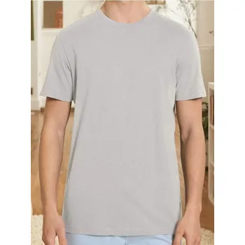 Pánské tričko Sinsay - Bavlněné tričko s krátkým rukávem - béžová - 536EY-08X - 536EY-08X-XL