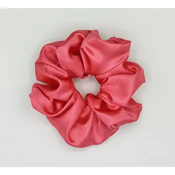 Saténová Scrunchie gumička růžová tmavá XL