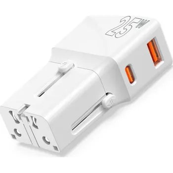 25W Cestovní adaptér Mobile Origin Travel Adapter - bílý
