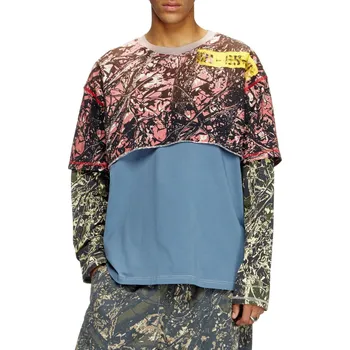 Pánské tričko TRIČKO DIESEL T-BESH-CAMOU T-SHIRT PINK