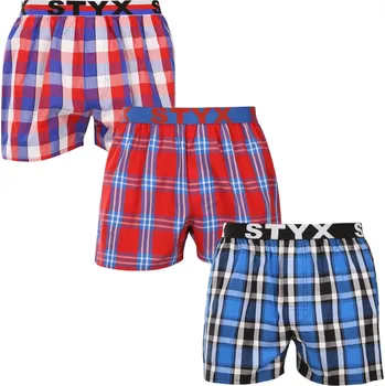 Trenýrky 3PACK pánské trenky Styx sportovní guma vícebarevné (3B110709) S Možnost vrácení zboží ZDARMA do 120 dnů!