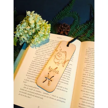 Záložka Dary dřeva Dřevěná záložka do knížky -znamení ryba