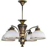 Lemir Závěsné svítidlo O3184 W4 PAT Pelion lustr 4 ramenný, patina