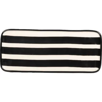 Zafferano, Servírovací talíř Lido Righe obdélníkový 26,5 cm černý - Formadore