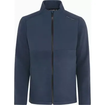 Pánská softshellová bunda PORSCHE DESIGN Fleece midlayer jacket Bunda mikina flísová na zip s reliéfním vzorem hexagon tmavě modrá (Exkluzivní fleecová bunda s reliéfní šestiúhelníkovou strukturou na zádech)