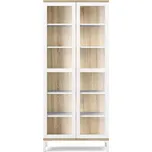 Bílá/v přírodní barvě vitrína v dekoru dubu 89x203x36 cm Roomers – Tvilum ID_1757064