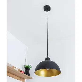 Lustr na lanku VESPER 1xE27/15W/230 pr. 30 cm černá/zlatá