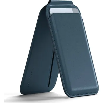 Pouzdro na mobilní telefon Satechi Vegan-Leather Magnetic Wallet Stand iPhone 12/13/14/15 all models - modré