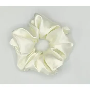 Saténová Scrunchie gumička smetanová XL