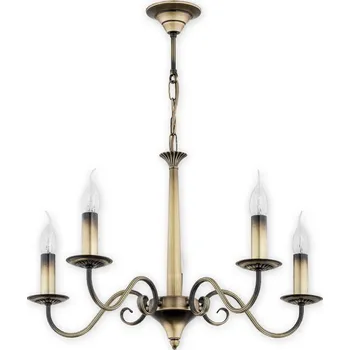 Lemir Závěsné svítidlo na řetězu O2895 W5 PAT Asti lustr 5 ramenný, patina