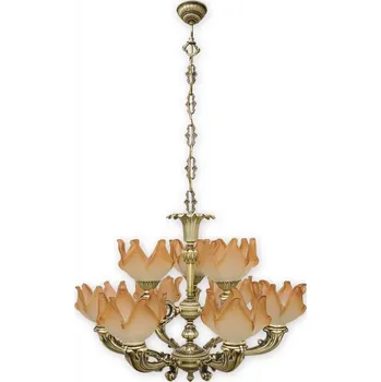 Svítidlo Lemir Závěsné svítidlo na řetězu 677/W9 Pegaz lustr 9 ramenný, patina